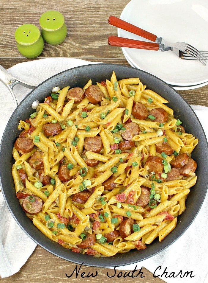 Spicy Sausage and Penne Pasta - New South Charm