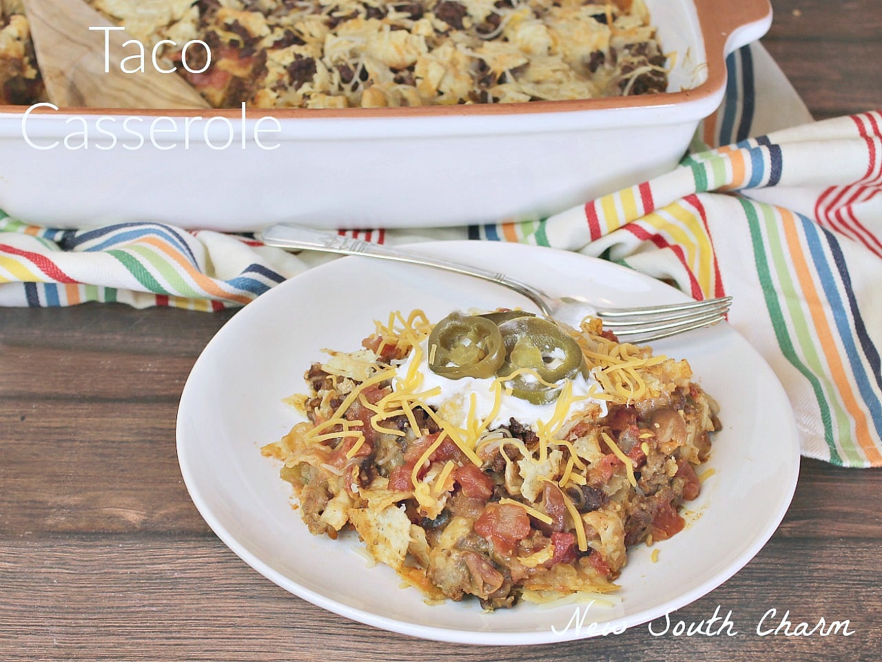 Taco Casserole is an EASY dinner idea that's full of Tex Mex flavor that's sure to become a family favorite. 