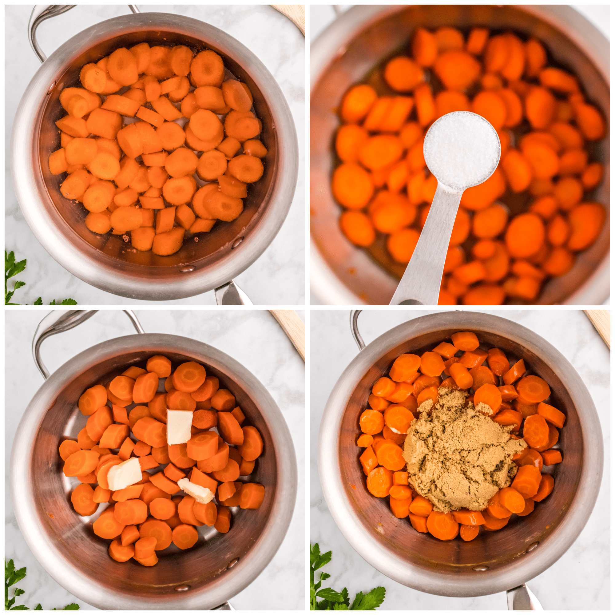 Collage of photos showing step by step directions for making this recipe.
