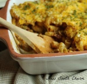 Cheesy Beef Macaroni Casserole Cover