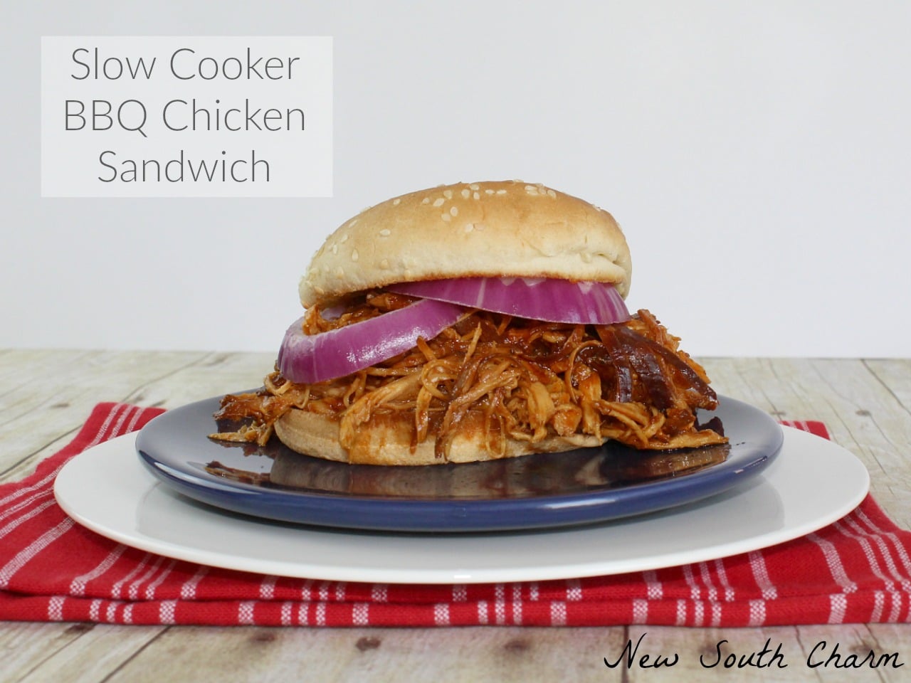 Slow Cooker BBQ Chicken Sandwich FB