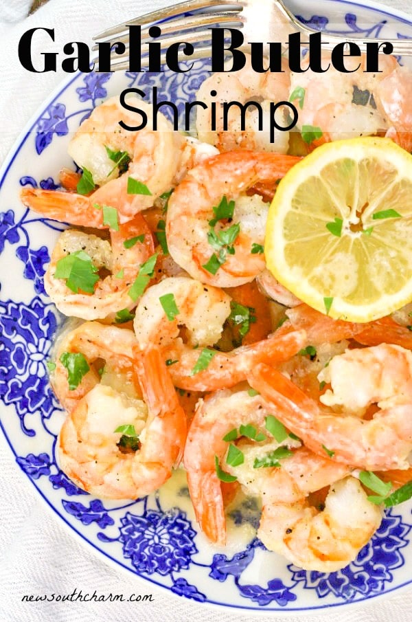 Garlic Butter Shrimp will be your new go to dinner for busy nights. This easy recipe only takes 30 minutes to make and tastes like it came from a restaurant! #shrimp #30minutemeal #easy #quickandeasyrecipe