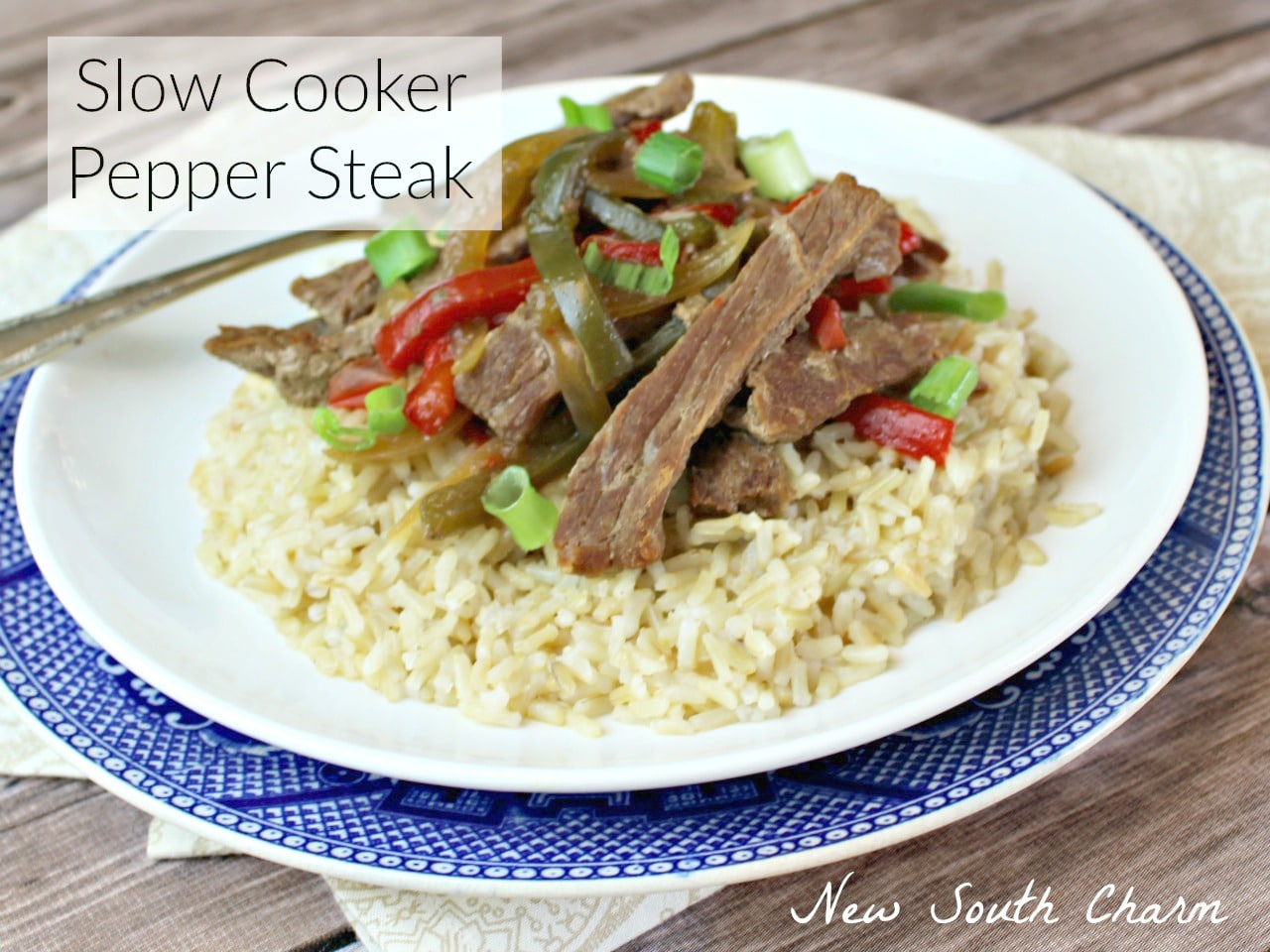 Slow Cooker Pepper Steak EASY and inexpensive to make. Just like the take out version but made at home. 6w