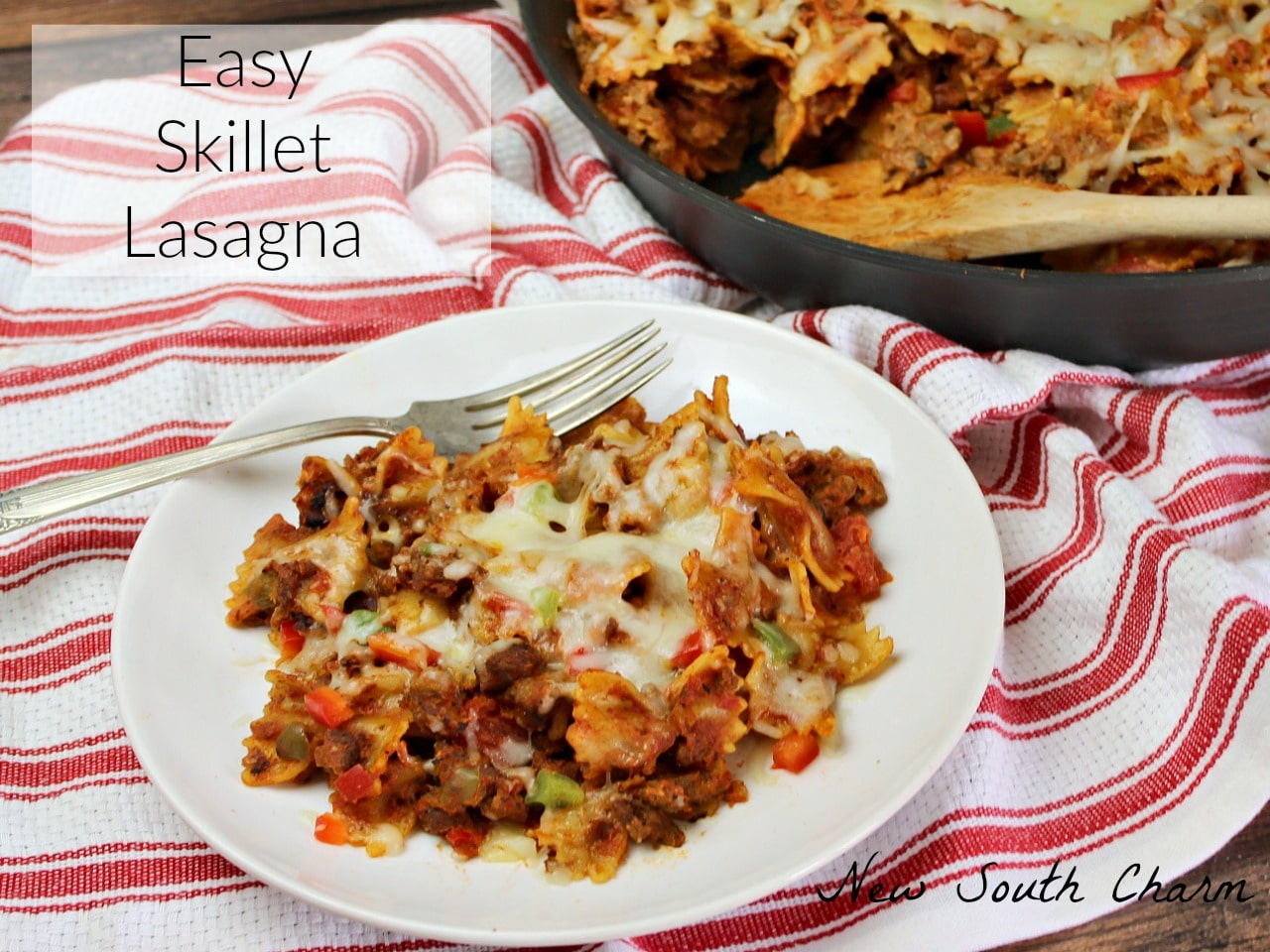 Easy Skillet Lasagna takes 30 minutes and cooks in one skillet making dinner a snap.