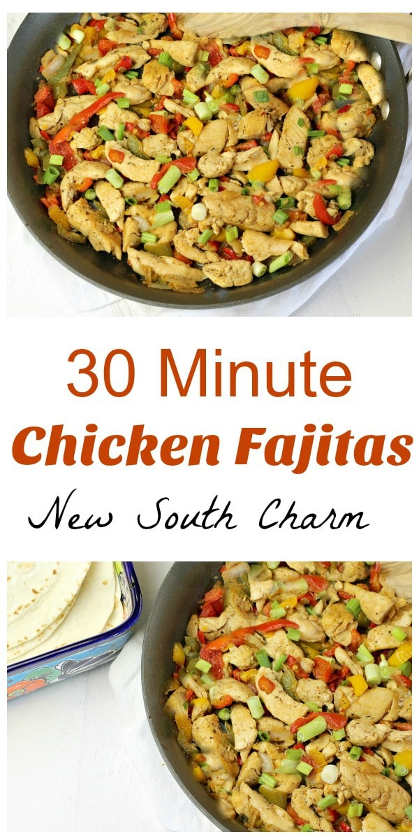 30 Minute Chicken Fajitas are a family friendly recipe for a fast, easy dinner. 