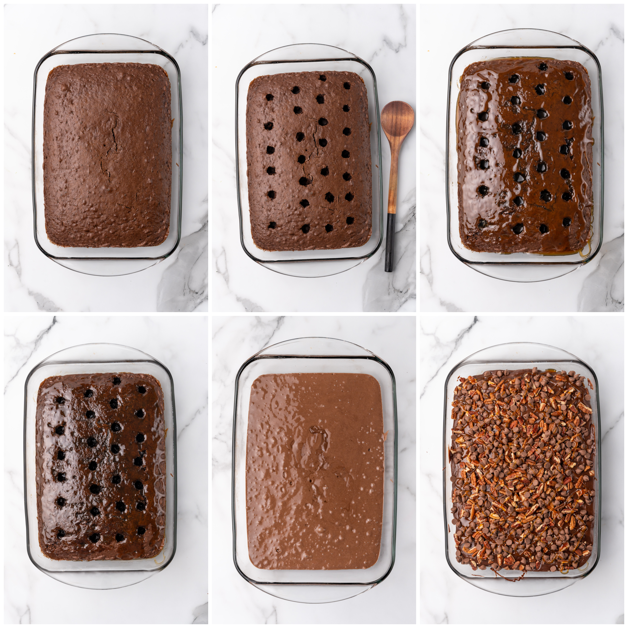 A collage images showing the steps needed to make this recipe.