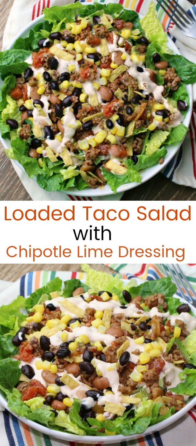Loaded Taco Salad with Chipotle Lime Sauce - New South Charm: