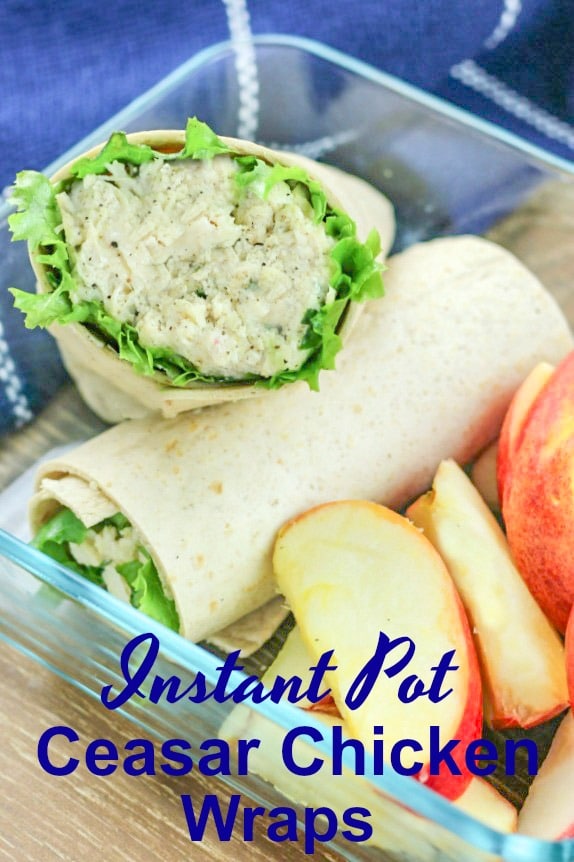 These Instant Pot Chicken Caesar Wraps are prefect for meal prepping a week of lunches in just 20 minutes!