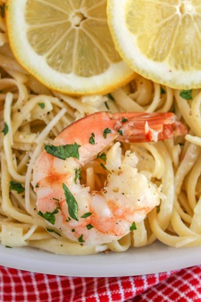 Lemon Garlic Parmesan Shrimp Pasta - New South Charm: