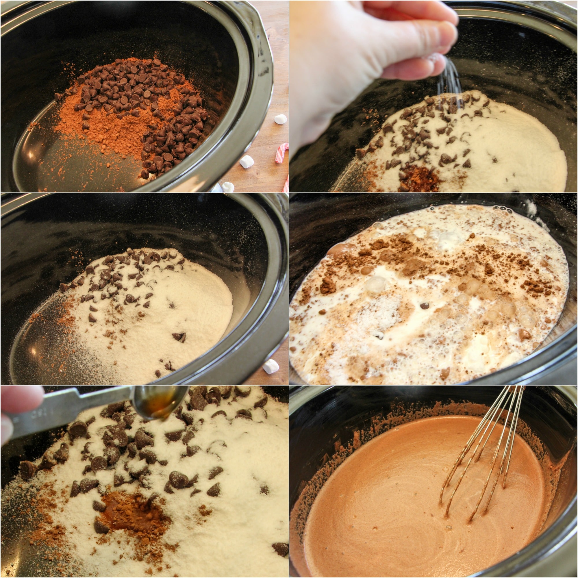 Collage of photos showing step by step instructions for recipe