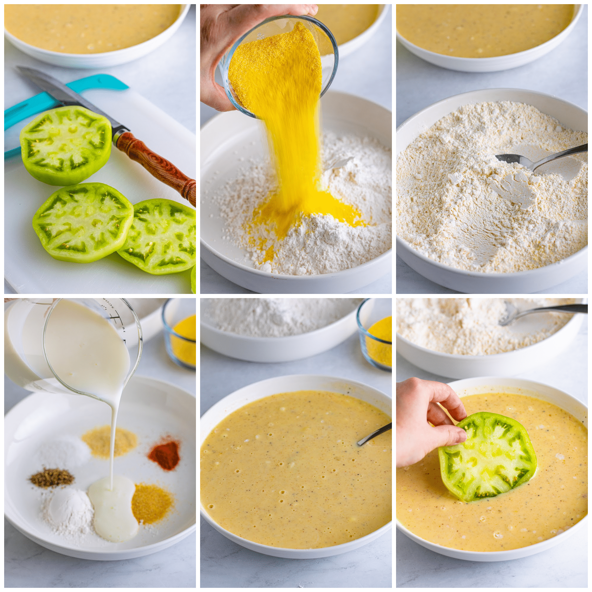 Collage of images showing steps 1-6 of the recipe.