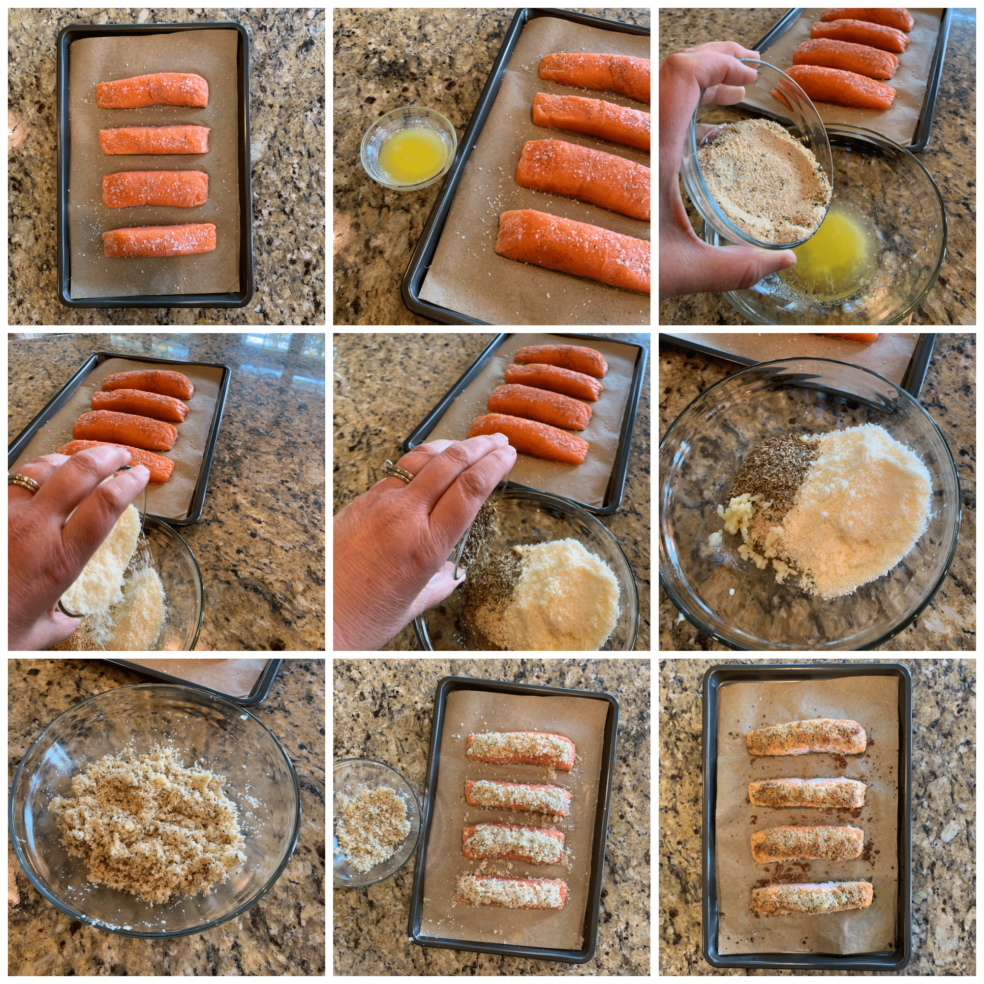 Collage image showing the steps necessary to complete this recipe. 