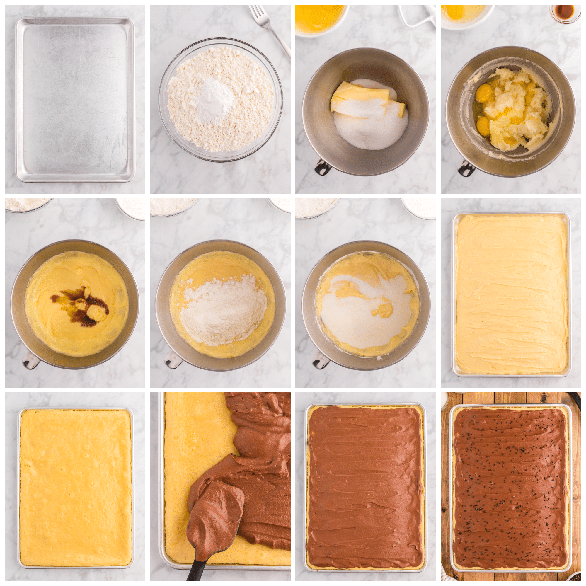 A collage images showing the steps necessary to make this recipe.