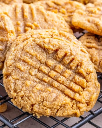 Peanut Butter Cookies on a cooling rack.