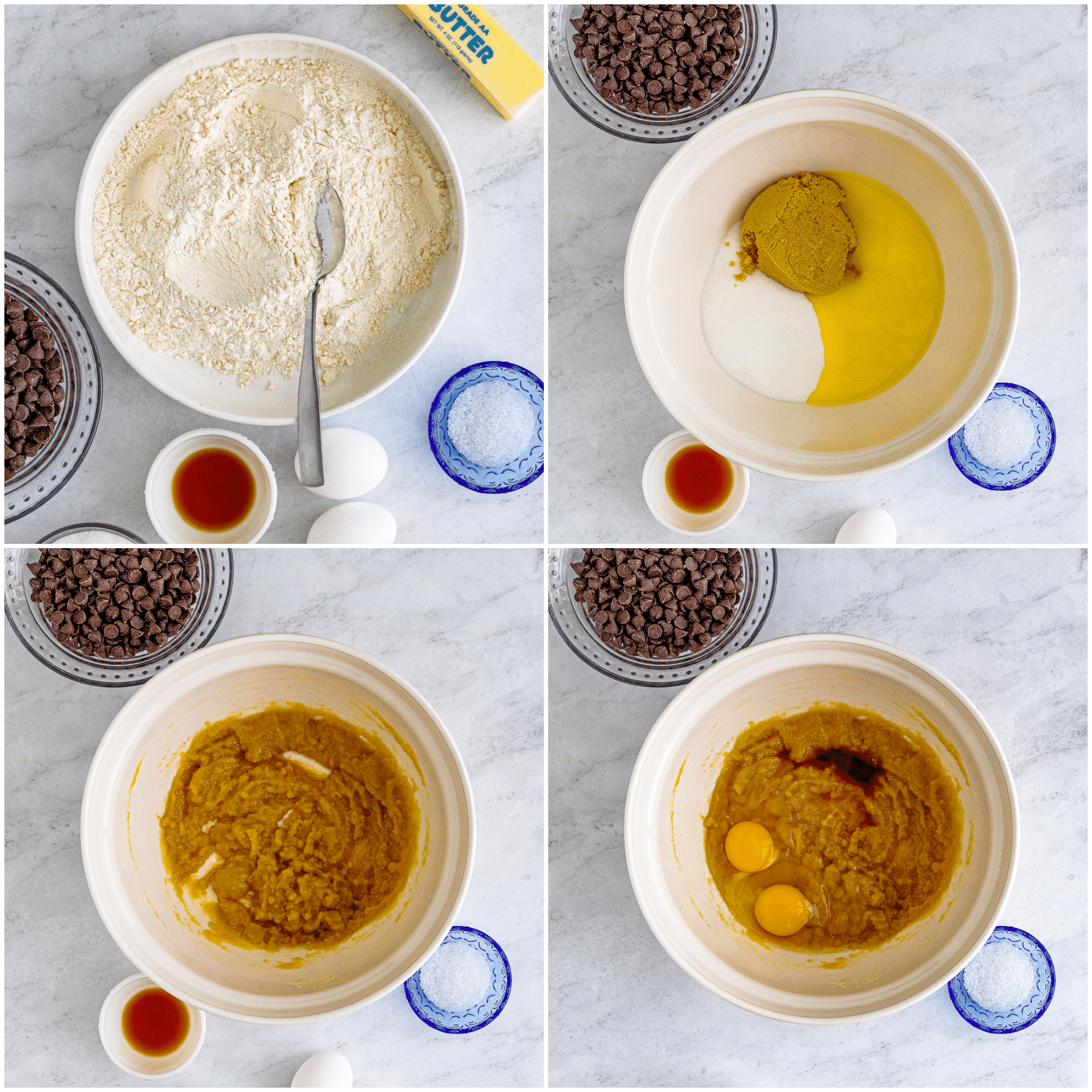 A collage image showing steps one through three of this recipe.